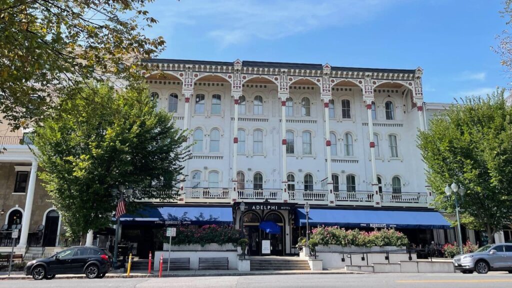 The historic Adelphia Hotel in Saratoga, New York