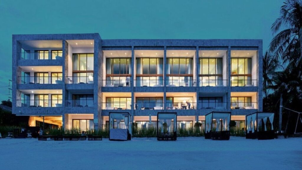 The Beachfront Facade of The Beach Samui Resort in Thailand