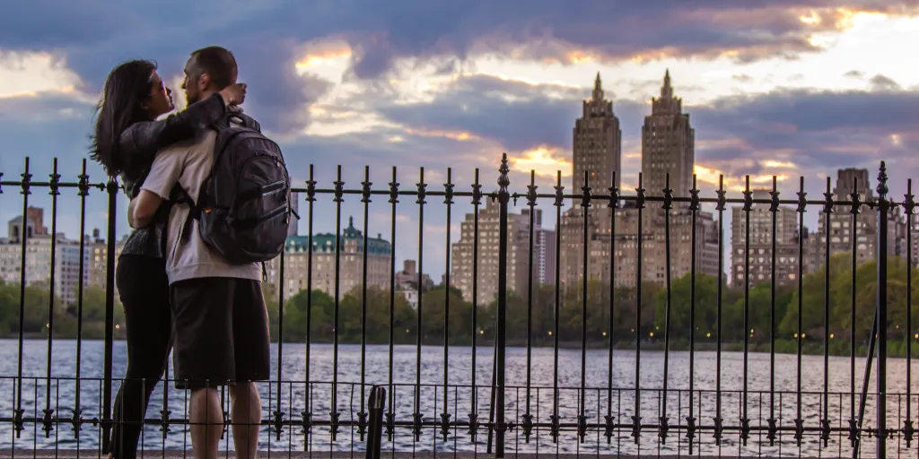 Couple hugging in Central Park