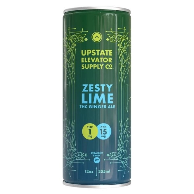 Upstate Elevator 1mg THC 15mg CBD Zesty Lime Ginger Ale