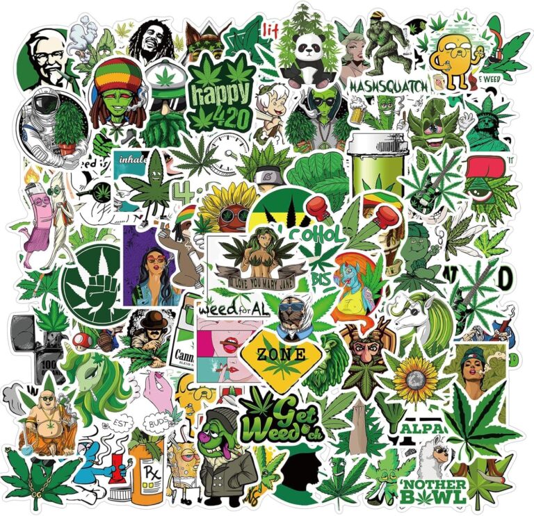 100 Marijuana Stickers and Decals