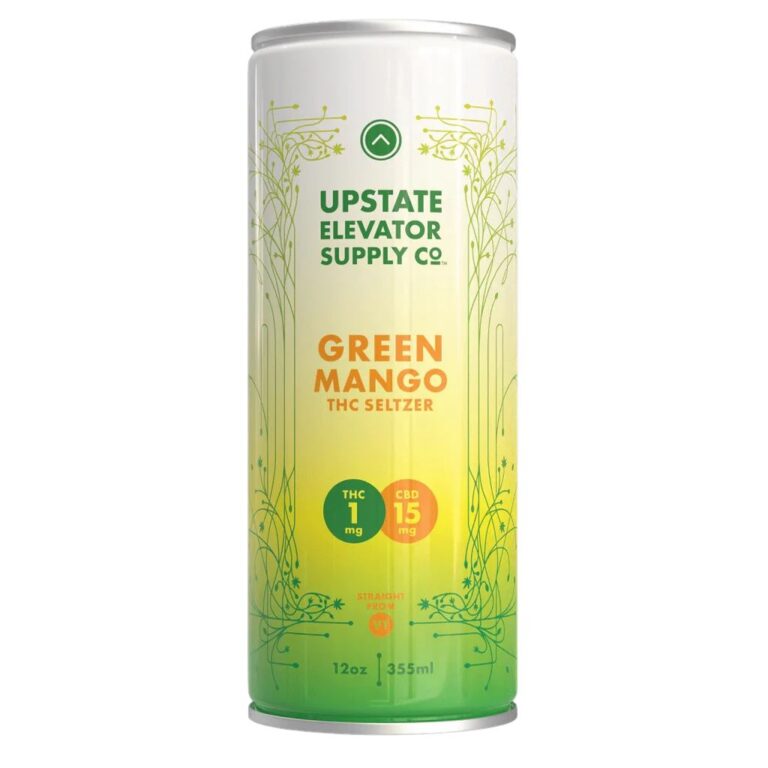 Upstate Elevator Supply Co. 1mg THC/15mg CBD Green Mango Seltzer
