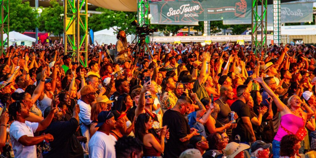 A shot of the crowd at a concert at the California State Fair in Sacramento, CA.