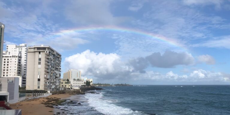 A rainbow over the ocean in Condado, PR
