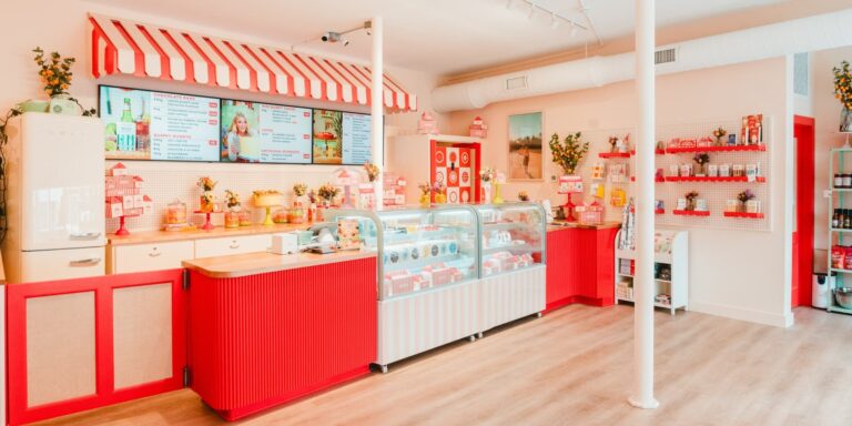 The interior of the nostalgic cannabis bakery Pot + Pan in Portland, ME